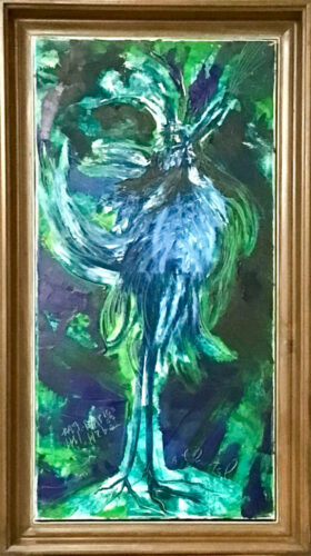 PAMMAP-artiste-huile-sur-toile-phenix-bleu