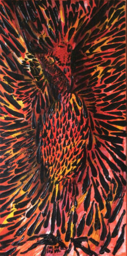 PAMMAP-artiste-huile-sur-toile-phenix-rouge