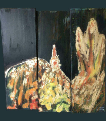 PAMMAP-artiste-peintures-paravent-phenix-fond-gris-bleu-uni